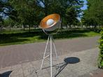 Stoere Industriële Vloerlamp / Studiolamp op Driepoot - Goud, Huis en Inrichting, Ophalen, Zo goed als nieuw, Metaal, 150 tot 200 cm