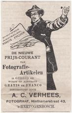 Reclame Advertentie 1902 Fotograaf Verhees Den Bosch - Foto, Verzamelen, Merken en Reclamevoorwerpen, Overige typen, Gebruikt