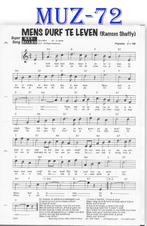 Muz72 bladmuziek super song Mens durf te leven, Muziek en Instrumenten, Bladmuziek, Gebruikt, Verzenden, Keyboard, Artiest of Componist