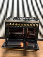 Luxe Boretti Fornuis 6 pits antraciet/messing met 2 ovens 90, Fornello Esperta, Ophalen of Verzenden, Zo goed als nieuw, Energieklasse A of zuiniger