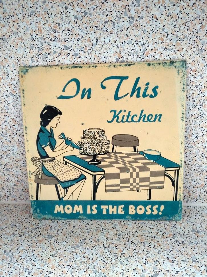 Vintage Wanddecoratie - Mom's Laundry Room, Antiek en Kunst, Antiek | Woonaccessoires, Ophalen of Verzenden