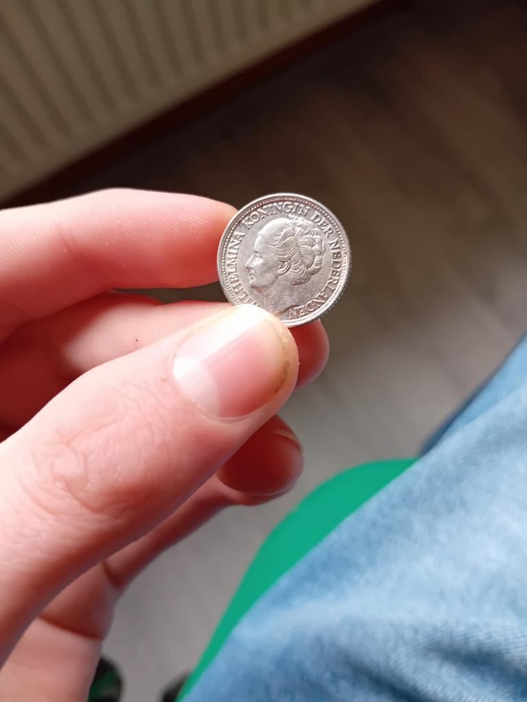 Wilhelmina 25 cent 1944, Ophalen of Verzenden