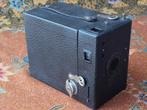 Oude fotocamera in tas uit Engeland Kodak Portret Hawkeye., Ophalen of Verzenden