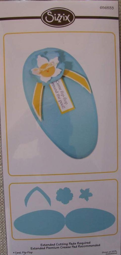Sizzix bigz XL , card flip-flop.(Teenslipper kaart -mal), Hobby en Vrije tijd, Kaarten | Zelf maken, Nieuw, Pons of Mal, Overige thema's
