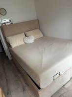 Bed 140x200 met opbergruimte, Ophalen, Gebruikt, Beige, Tweepersoons