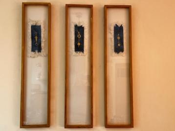 Kunstwerk, graancirkelkunst, indigoblauw en goud beschikbaar voor biedingen