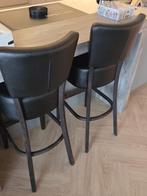 Stijlvolle zwarte barkrukken, Gebruikt, 60 tot 90 cm, Hout, Ophalen of Verzenden