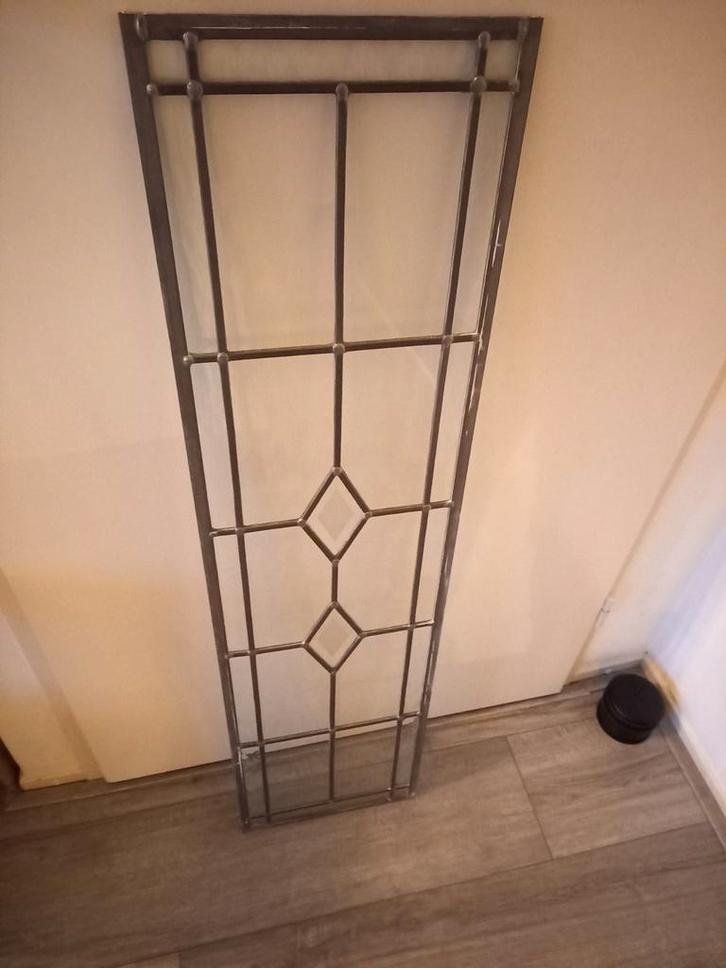 Glas in lood ruit / deurraam voor binnendeur 102,5 x 26.8, Doe-het-zelf en Verbouw, Glas en Ramen, Zo goed als nieuw, Gevelraam of Ruit