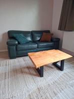 Lederen bank & mooi houten salontafel, Huis en Inrichting, Ophalen of Verzenden