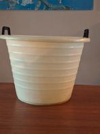 Vintage crème kleurige wasemmer - Robuust & Veelzijdig!, Ophalen, Gebruikt, Kunststof, Met handgreep