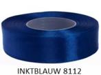 Lint inktblauw 25 mm x 32 meter, Hobby en Vrije tijd, Feestartikelen, Ophalen of Verzenden, Nieuw, Versiering, Geboorte of Huwelijk