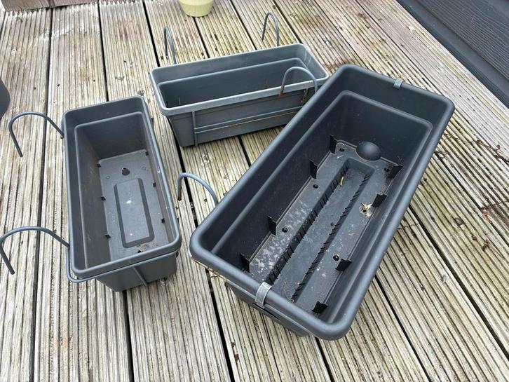 Elho Balkonbakken Set - 3 stuks, Tuin en Terras, Bloembakken en Plantenbakken, Gebruikt, Kunststof, Balkon, Minder dan 30 cm, Minder dan 60 cm