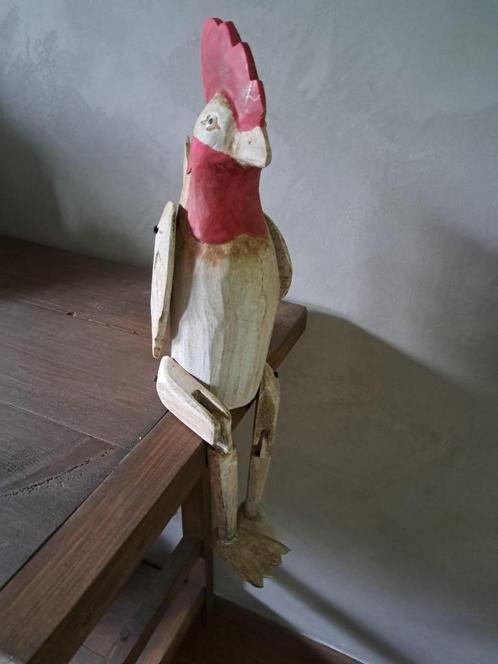 Super leuke handgemaakte houten marionetten kip uit Bali, Antiek en Kunst, Curiosa en Brocante, Ophalen