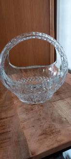 Grote kristallen vaas, mandje., Antiek en Kunst, Antiek | Glas en Kristal, Ophalen of Verzenden