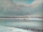 De IJssel in de winter bij gemaal Hattemerdijk, schilderij, Antiek en Kunst, Ophalen