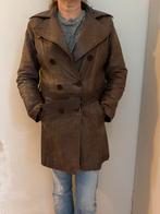 Bruine leren damesjas maat 4 (36/38), Ophalen of Verzenden, Gedragen, Maat 36 (S), Bruin