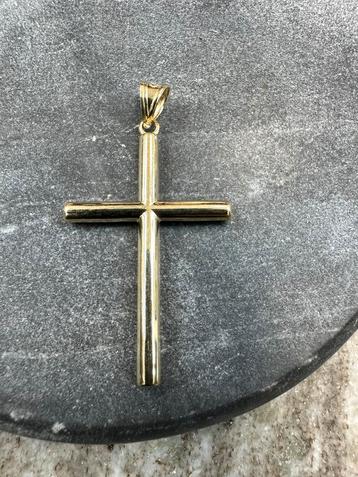 Schitterende 14k gouden simpele kruis hanger beschikbaar voor biedingen