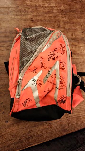 Oranje backpack hockey met Handtekeningen beschikbaar voor biedingen
