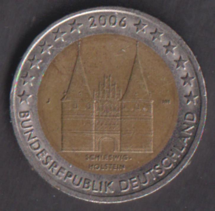 2 € munt Sleeswijk Holstein 2006 J. ADV. no.3 S., Postzegels en Munten, Munten | Europa | Euromunten, Losse munt, 2 euro, Verzenden