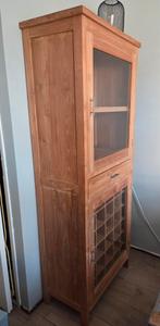 Teakhouten boeken/wijnkast, Ophalen of Verzenden, Zo goed als nieuw, 25 tot 50 cm