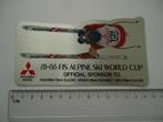 sticker 85 86 ALPINE SKI Fis Worldcup mitsubishi blizzard, Verzamelen, Stickers, Verzenden