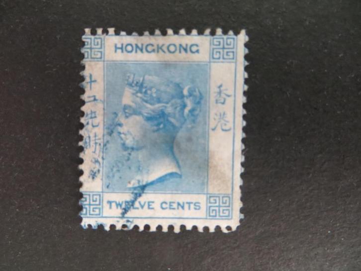 A11212: Hong Kong QV 12 c CC, Postzegels en Munten, Postzegels | Azië, Oost-Azië, Ophalen of Verzenden