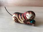 Vintage Opwind Poes Kat Kitten met Bal Blik 9 cm, Verzamelen, Ophalen of Verzenden, Gebruikt