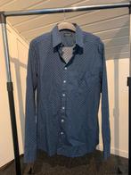 Blauwe blouse John cabot met print, Kleding | Heren, Overhemden, Verzenden, Zo goed als nieuw, Blauw