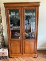 Massief kersenhouten vitrinekast, Huis en Inrichting, Kasten | Vitrinekasten, Ophalen, Met deur(en), 100 tot 150 cm, Klassiek