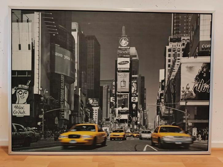 Schilderij New York met zilverkleurige lijst en een tof idee, Antiek en Kunst, Kunst | Schilderijen | Modern, Ophalen