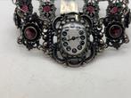 H602 Prachtig antiek armband horloge granaat, Sieraden, Tassen en Uiterlijk, Antieke sieraden, Met edelsteen, Armband, Ophalen of Verzenden