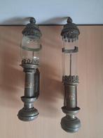 2 antieke rijtuig tram trein kaars staaf lampjes lampen 1920, Ophalen of Verzenden