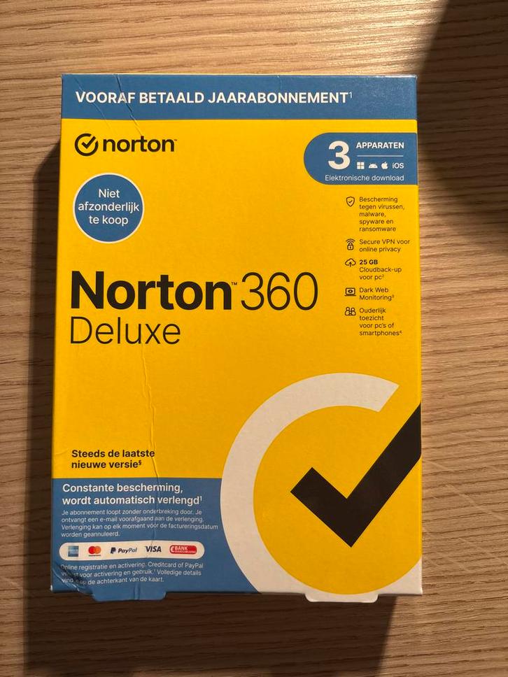 Norton 360 Deluxe - Nieuw in verpakking, Computers en Software, Antivirus- en Beveiligingssoftware, Nieuw, MacOS, Ophalen of Verzenden