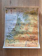 Oude schoolkaart Nederland en Britse eilanden, Ophalen of Verzenden, Aardrijkskunde