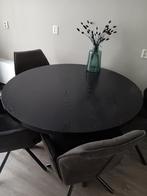 Ronde eettafel zwart 130 cm, Huis en Inrichting, Tafels | Eettafels, Ophalen, Gebruikt, Rond, 100 tot 150 cm