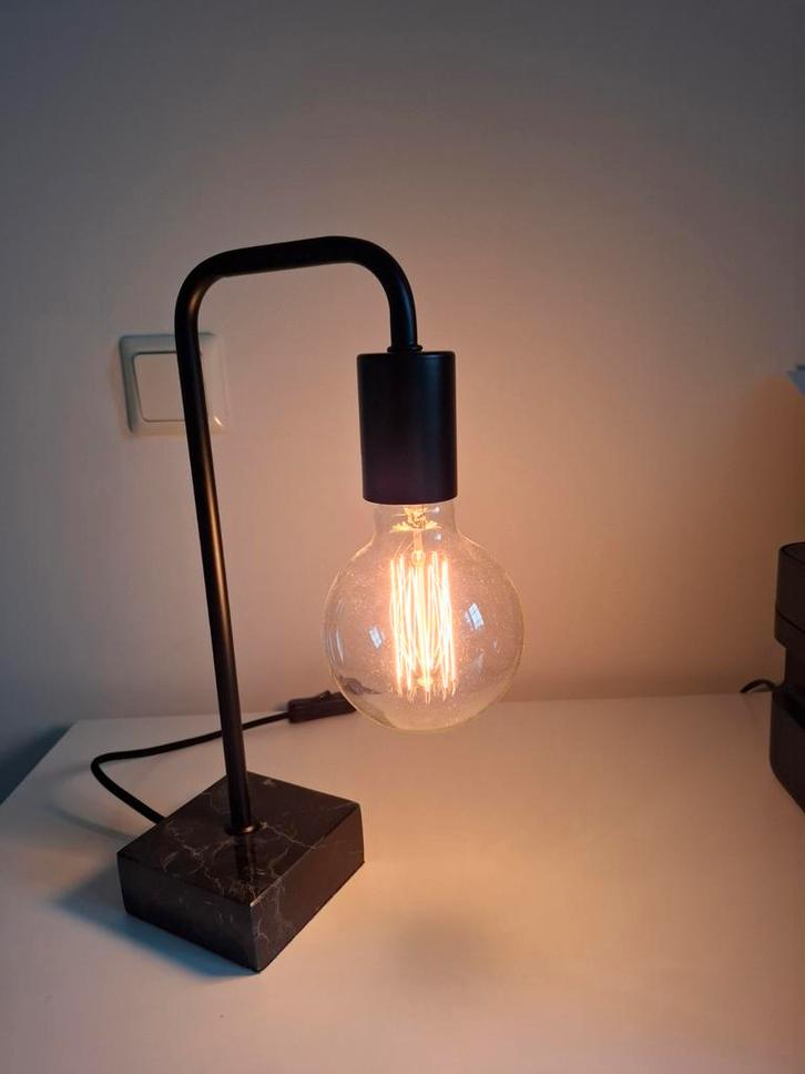 Tafellamp Design Merk Lucide, zwart, staal, Huis en Inrichting, Lampen | Tafellampen, Zo goed als nieuw, Minder dan 50 cm, Ophalen