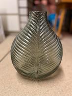 Groene glazen vaas in de vorm van een blad, Ophalen, Minder dan 50 cm, Groen, Glas