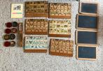 Oude leesplankjes, letterdozen en schrijfplankjes, Antiek en Kunst, Antiek | Speelgoed, Ophalen of Verzenden