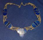 Lang collier met lapis lazuli,waarschijnlijk ethnisch zilver, Verzenden, Zo goed als nieuw, Zilver, Zilver