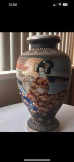 Mooie grote antieke Japanse Satsuma Vaas ,, Ophalen of Verzenden