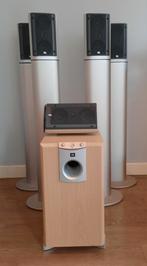 Mooie JBL SCS surround systeem set zilver / beuken, Ophalen, Zo goed als nieuw, 120 watt of meer, Subwoofer