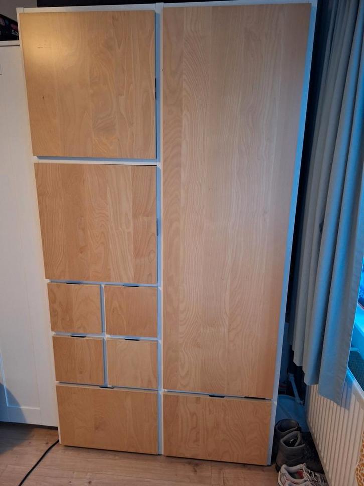 Ikea Rakke / Visthus kledingkast kleur wit met hout, Huis en Inrichting, Kasten | Kledingkasten, Ophalen