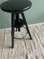 Zwarte, verstelbare kruk, Huis en Inrichting, Barkrukken, Ophalen, Gebruikt, In hoogte verstelbaar, 1 kruk