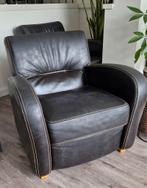 Robuuste stoere fauteuils, donkerbruin leer, mancave, Huis en Inrichting, Fauteuils, Ophalen, Gebruikt, Robuust stoer, 75 tot 100 cm