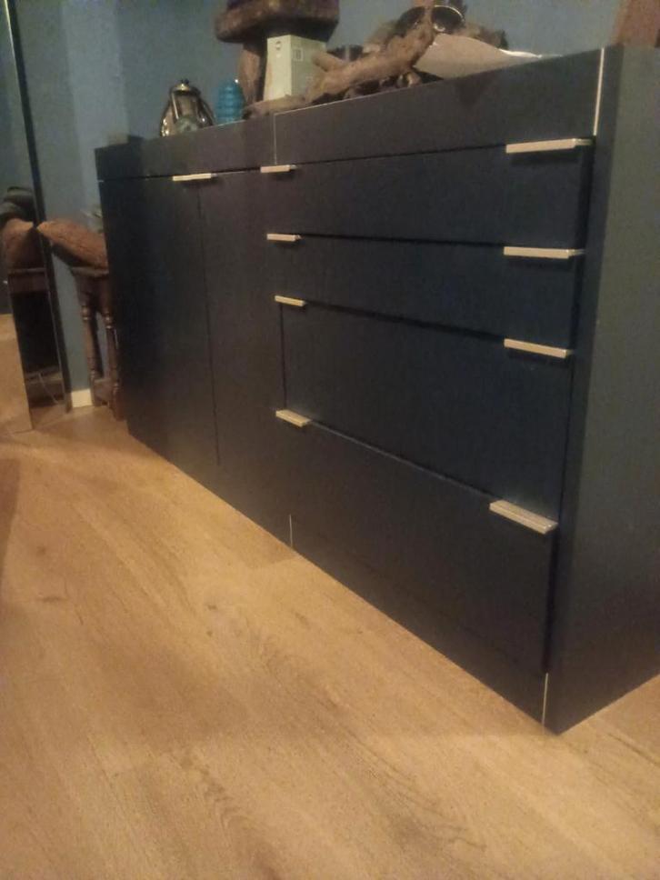 Prachtig 3-delig PASTOE Dressoir - Donkerblauw, Huis en Inrichting, Kasten | Dressoirs, Zo goed als nieuw, 200 cm of meer, 25 tot 50 cm