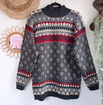 Vintage norway zuiver scheerwollen trui ijslandse noors 80s  beschikbaar voor biedingen