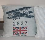 NIEUW RM kussenhoes met binnenkussen met vliegtuig blauw, Huis en Inrichting, Ophalen of Verzenden, Nieuw, Blauw, Vierkant