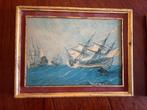 set van 2 oude schilderijtjes zeilboot, Antiek en Kunst, Kunst | Schilderijen | Klassiek, Ophalen