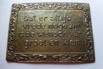 4 MOOIE KOPEREN SPREUKEN JAREN 40 - 50 beschikbaar voor biedingen