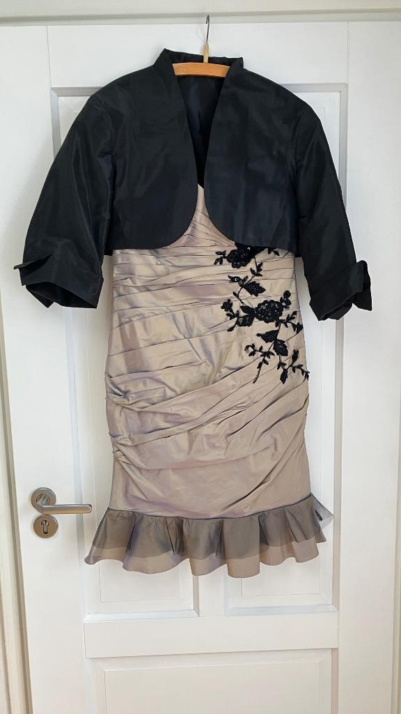 Zijden cocktailjurk met jasje, Kleding | Dames, Gelegenheidskleding, Zo goed als nieuw, Cocktailjurk, Maat 38/40 (M), Overige kleuren